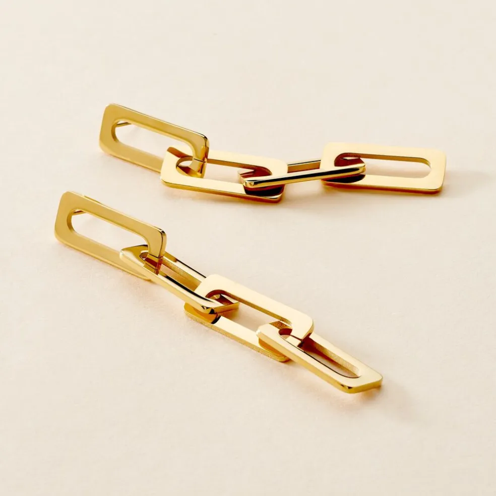 Boucles D'oreilles Pendantes Gracen Acier Jaune