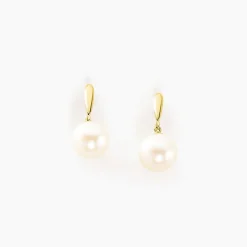 Boucles D'oreilles Pendantes Sibylle Or Jaune Perle De Culture