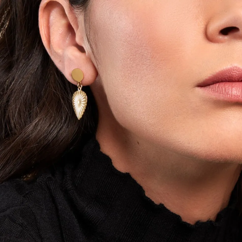 Boucles D'oreilles Pendantes Hyacinth Acier Jaune