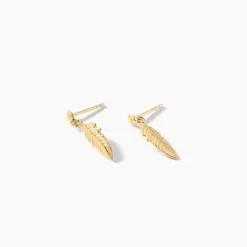 Boucles D'oreilles Pendantes Bartolomea Feuille Or Jaune