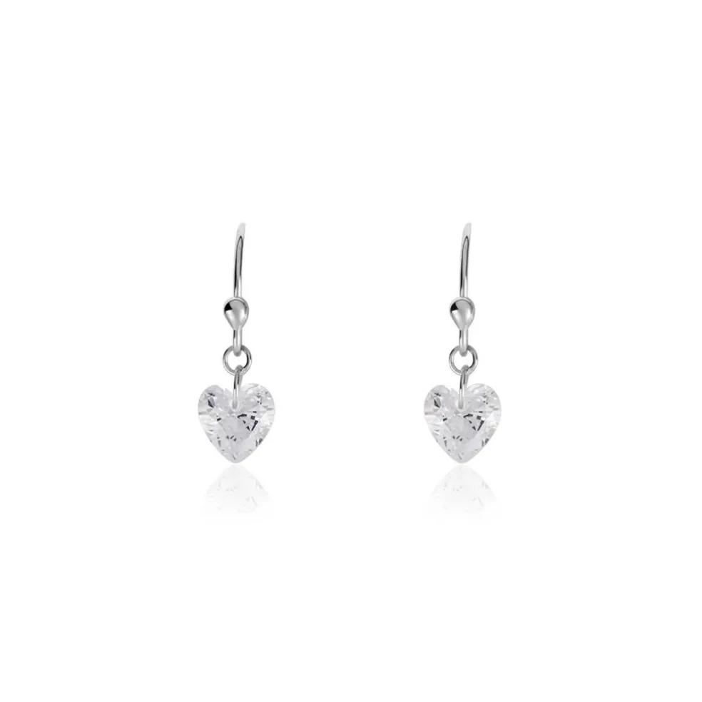 Boucles D'oreilles Pendantes Argent Blanc Sopher Oxydes De Zirconium