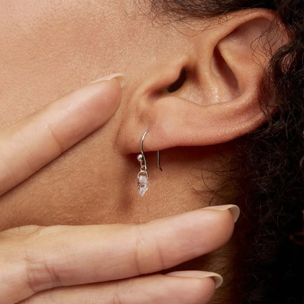 Boucles D'oreilles Pendantes Argent Blanc Sopher Oxydes De Zirconium