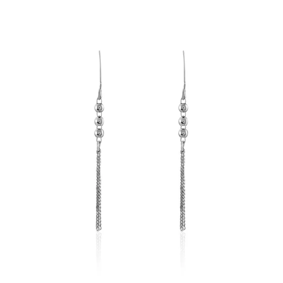 Boucles D'oreilles Pendantes Melodie Argent Blanc