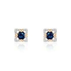 Boucles D'oreilles Pendantes Haia Or Rose Topaze Et Oxyde De Zirconium
