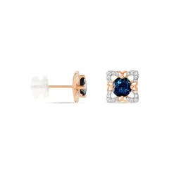 Boucles D'oreilles Pendantes Haia Or Rose Topaze Et Oxyde De Zirconium