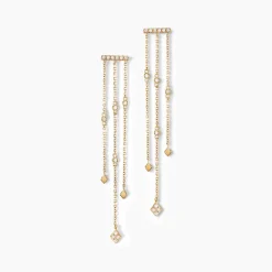 Boucles D'oreilles Pendantes Eclat D'etoile Or Jaune Oxyde
