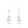 Boucles D'oreilles Pendantes Toi Et Moi Argent Blanc