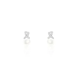 Boucles D'oreilles Pendantes Sathine Argent  Perle De Culture Et Oxyde