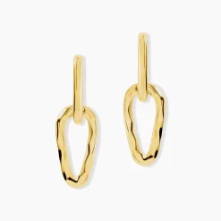 Boucles D'oreilles Pendantes Gold Aura Acier Jaune