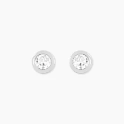 Boucles D'oreilles Pendantes Abha Argent Blanc Oxyde De Zirconium