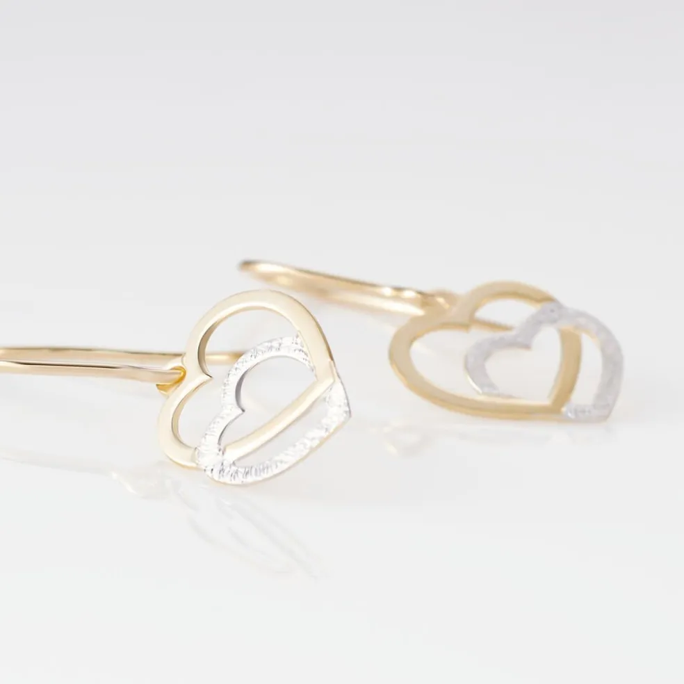 Boucles D'oreilles Pendantes Hedley Or Bicolore