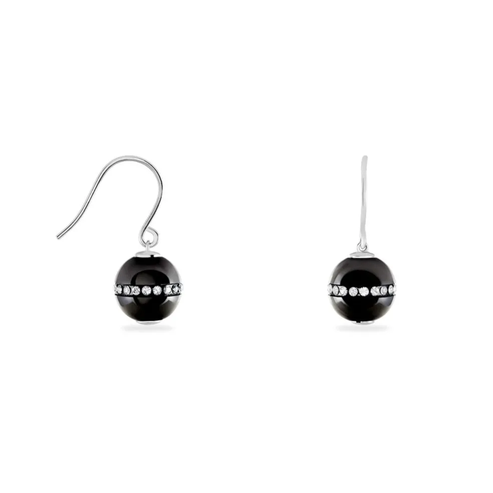Boucles D'oreilles Pendantes Nina Cera Argent Strass Et Céramique