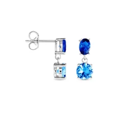 Boucles D'oreilles Pendantes Argent Blanc Brenna Oxydes De Zirconium