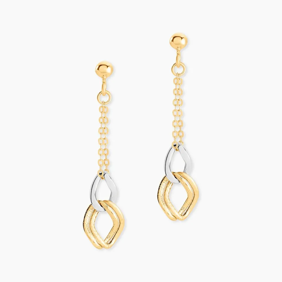 Boucles D'oreilles Pendantes Louisa Or Bicolore