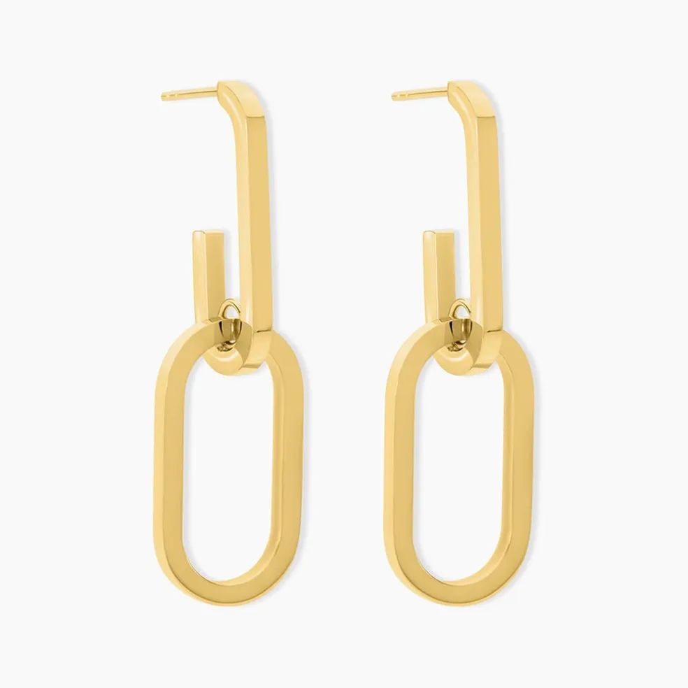 Boucles D'oreilles Pendantes Urban Line Acier Doré