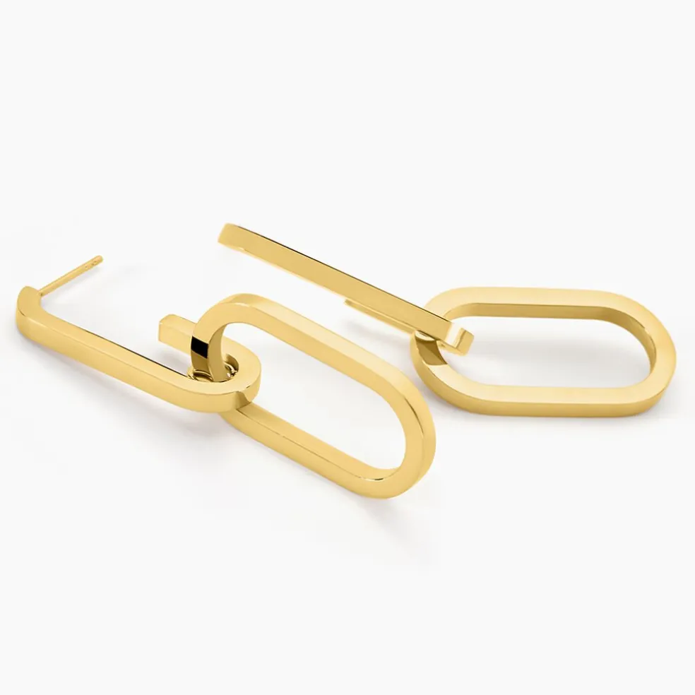 Boucles D'oreilles Pendantes Urban Line Acier Doré