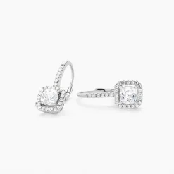Boucles D'oreilles Pendantes Rio Argent Blanc Oxyde De Zirconium