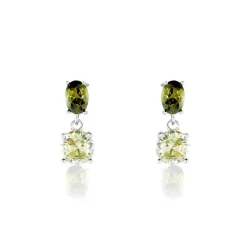 Boucles D'oreilles Pendantes Argent Blanc Brenna Oxydes De Zirconium