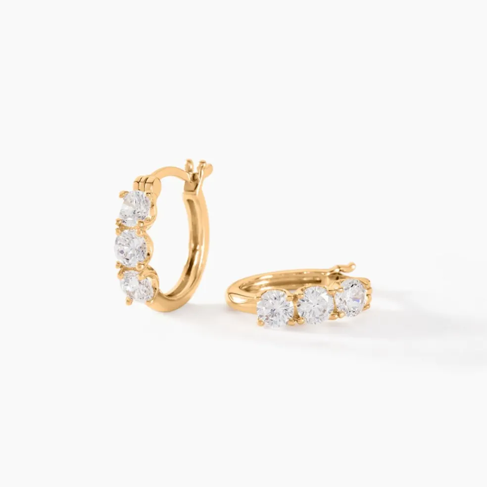 Boucles D'oreilles Pendantes Jacotte Plaqué Or Oxyde De Zirconium