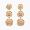 Boucles D'oreilles Pendantes Rosae Plaque Or Jaune