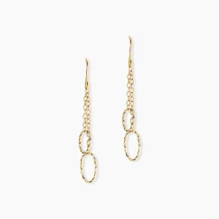 Boucles D'Oreilles Pendantes Ovidiu Or Jaune