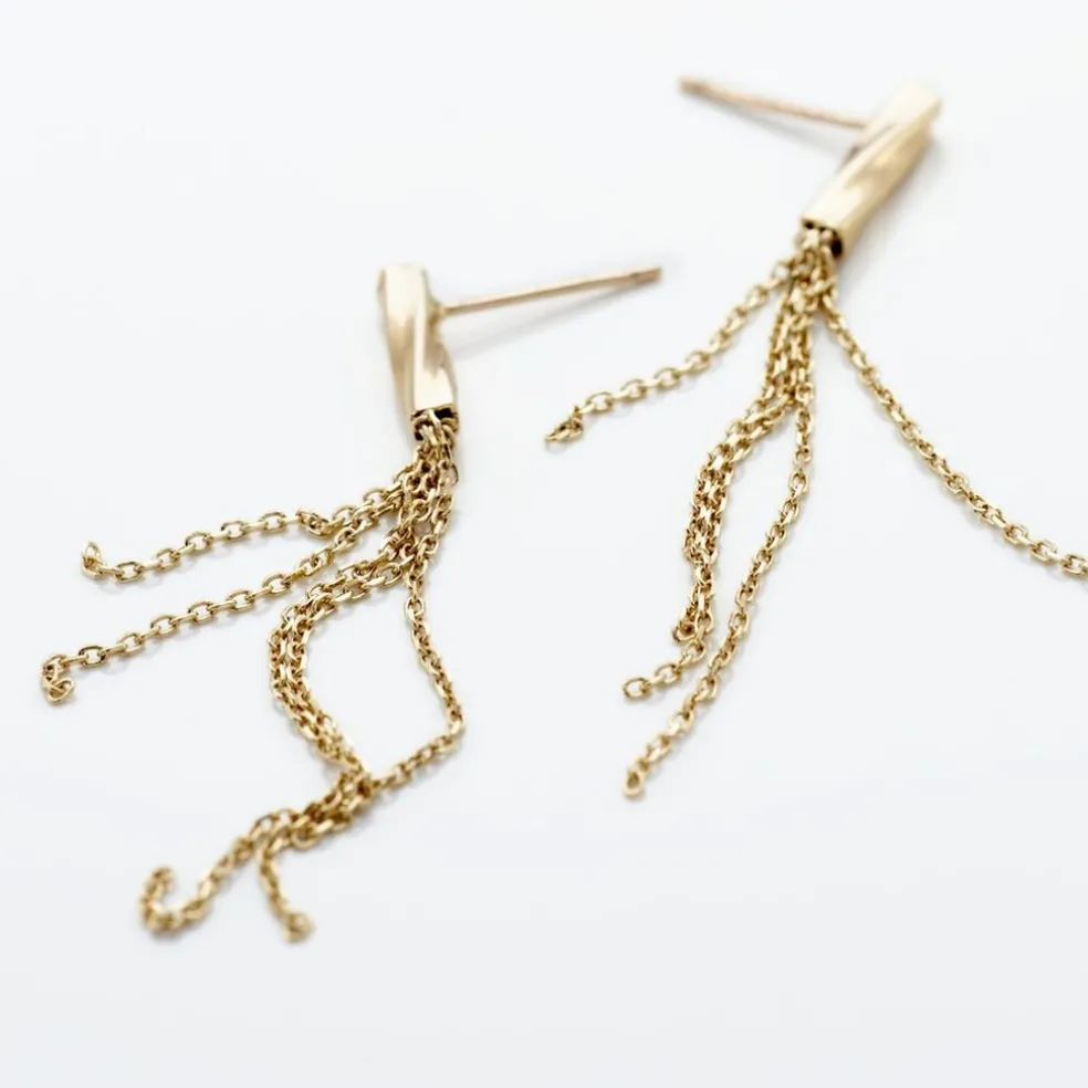 Boucles D'oreilles Pendantes Armoise Or Jaune