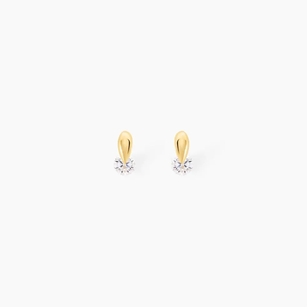 Boucles D'oreilles Pendantes Clementa Or Jaune Oxyde De Zirconium