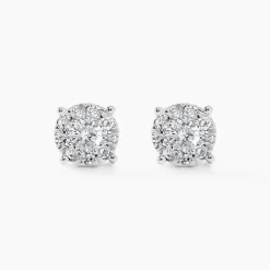 Boucles D'oreilles Puces Artemis Or Blanc Diamant