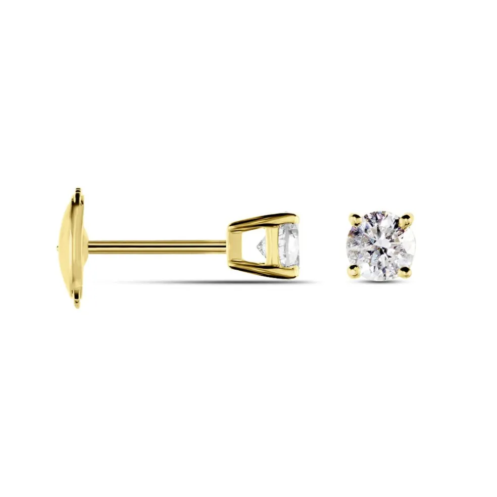 Boucles D'oreilles Puces Aphrodite Or Jaune Diamant