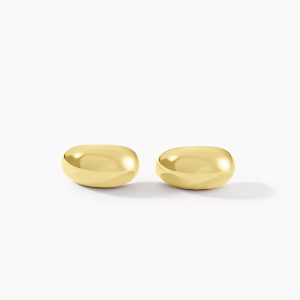 Boucles D'oreilles Puces Adoree Acier Jaune