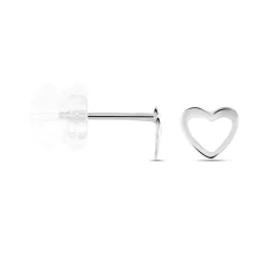 Boucles D'oreilles Puces Anne-maudae Coeurs Or Blanc