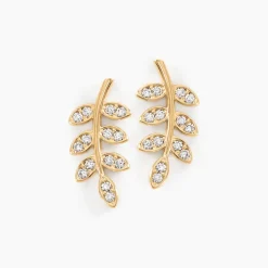 Boucles D'oreilles Puces Ael Or Jaune Oxyde De Zirconium