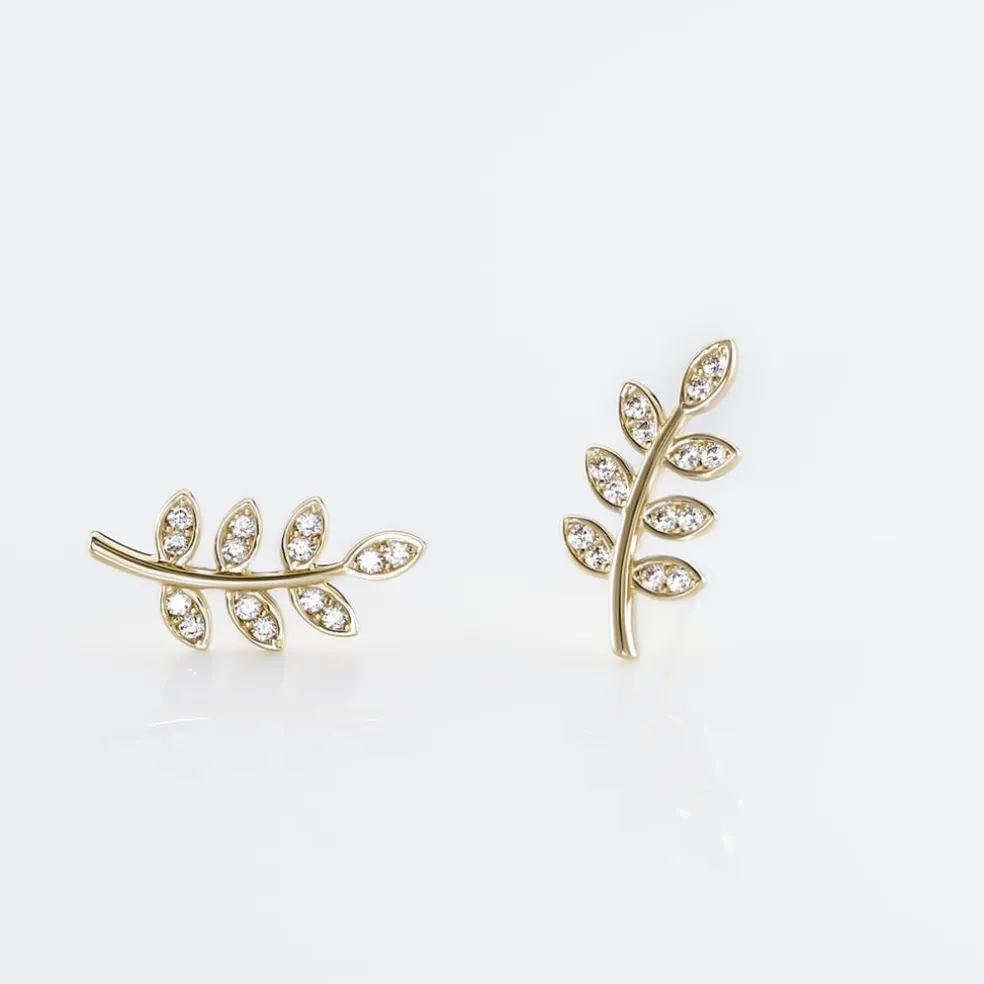 Boucles D'oreilles Puces Ael Or Jaune Oxyde De Zirconium