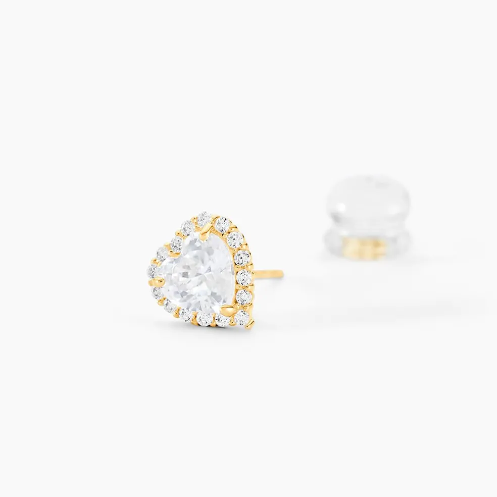 Boucles D'oreilles Puces Aymane Or Jaune Oxyde De Zirconium