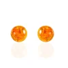 Boucles D'oreilles Puces Argent Blanc Brunhilld Ambre