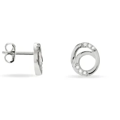 Boucles D'oreilles Puces Annea Argent Blanc Oxyde De Zirconium