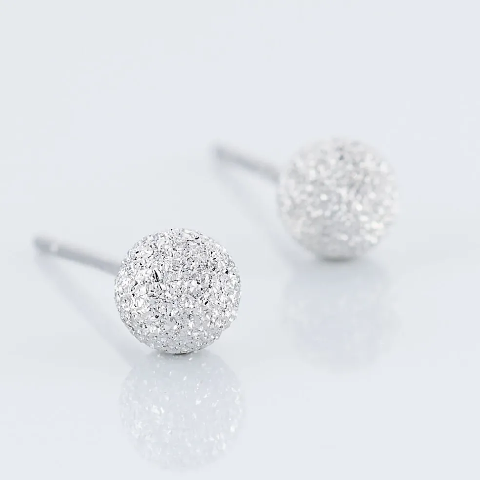 Boucles D'oreilles Puces Ayana Argent Blanc