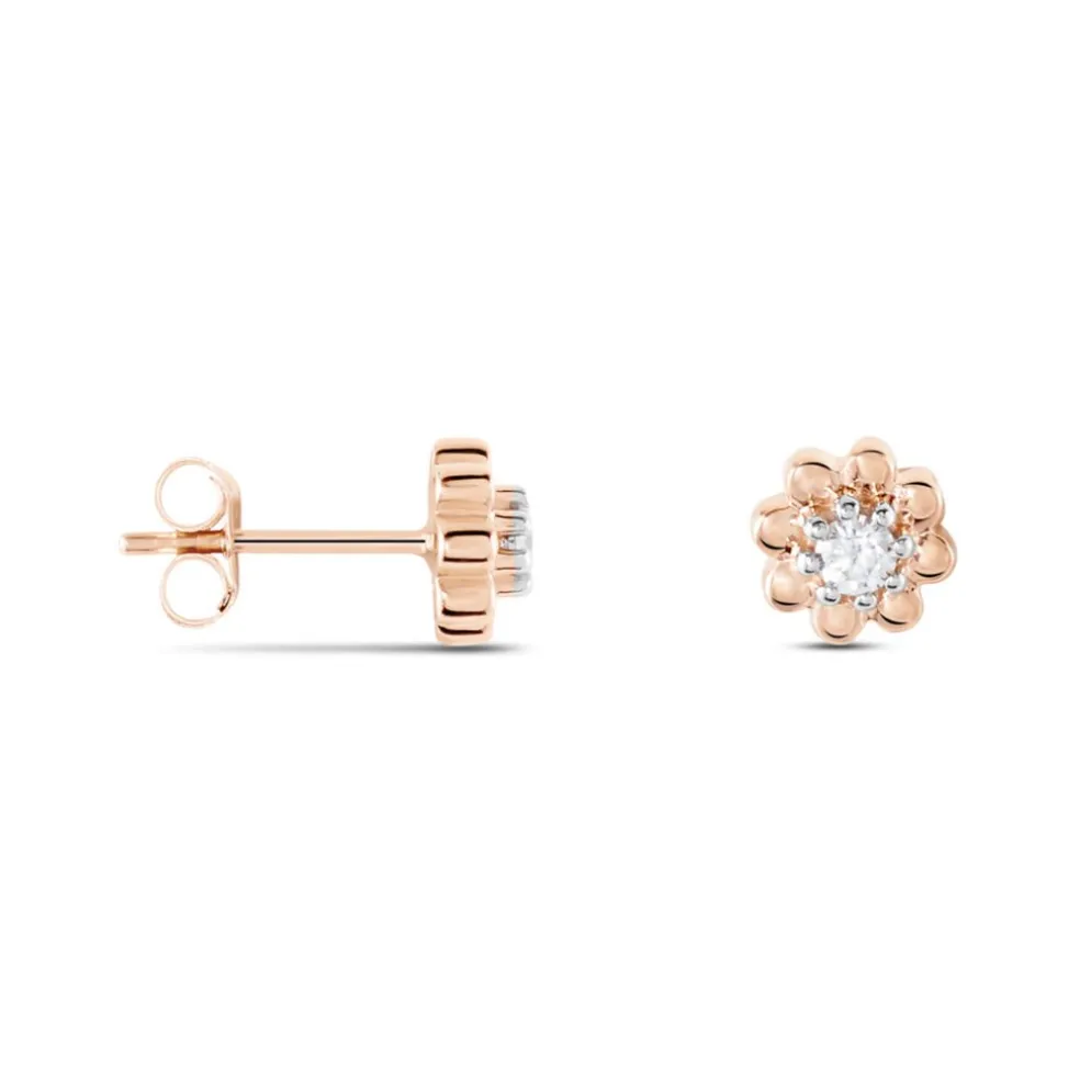 Boucles D'oreilles Puces Argent Rose Donella Oxyde De Zirconium