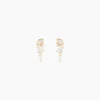 Boucles D'Oreilles Puces Aurena Plaqué Or Jaune Oxyde De Zirconium
