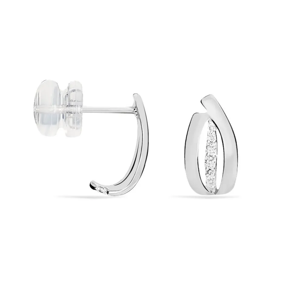 Boucles D'oreilles Puces Aelis Or Blanc Diamant