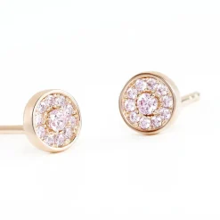 Boucles D'oreilles Puces Auxana Argent Rose Oxyde De Zirconium