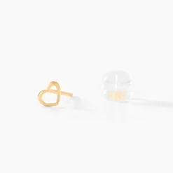 Boucles D'oreilles Puces Anne-maudae Coeurs Or Jaune