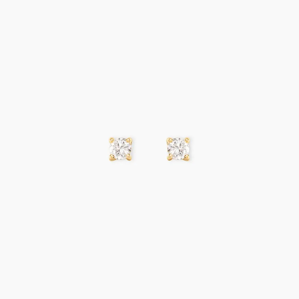 Boucles D'Oreilles Puces Aphrodite Or Jaune Diamant