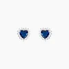 Boucles D'oreilles Puces Argent Blanc Sphinx Pierres