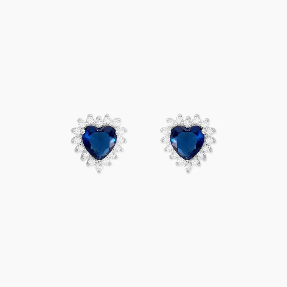 Boucles D'oreilles Puces Argent Blanc Sphinx Pierres