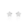 Boucles D'oreilles Puces Astre Argent Blanc
