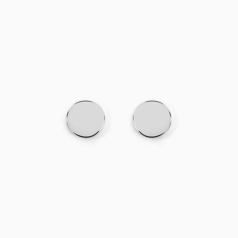 Boucles D'oreilles Puces Apoline Argent Blanc