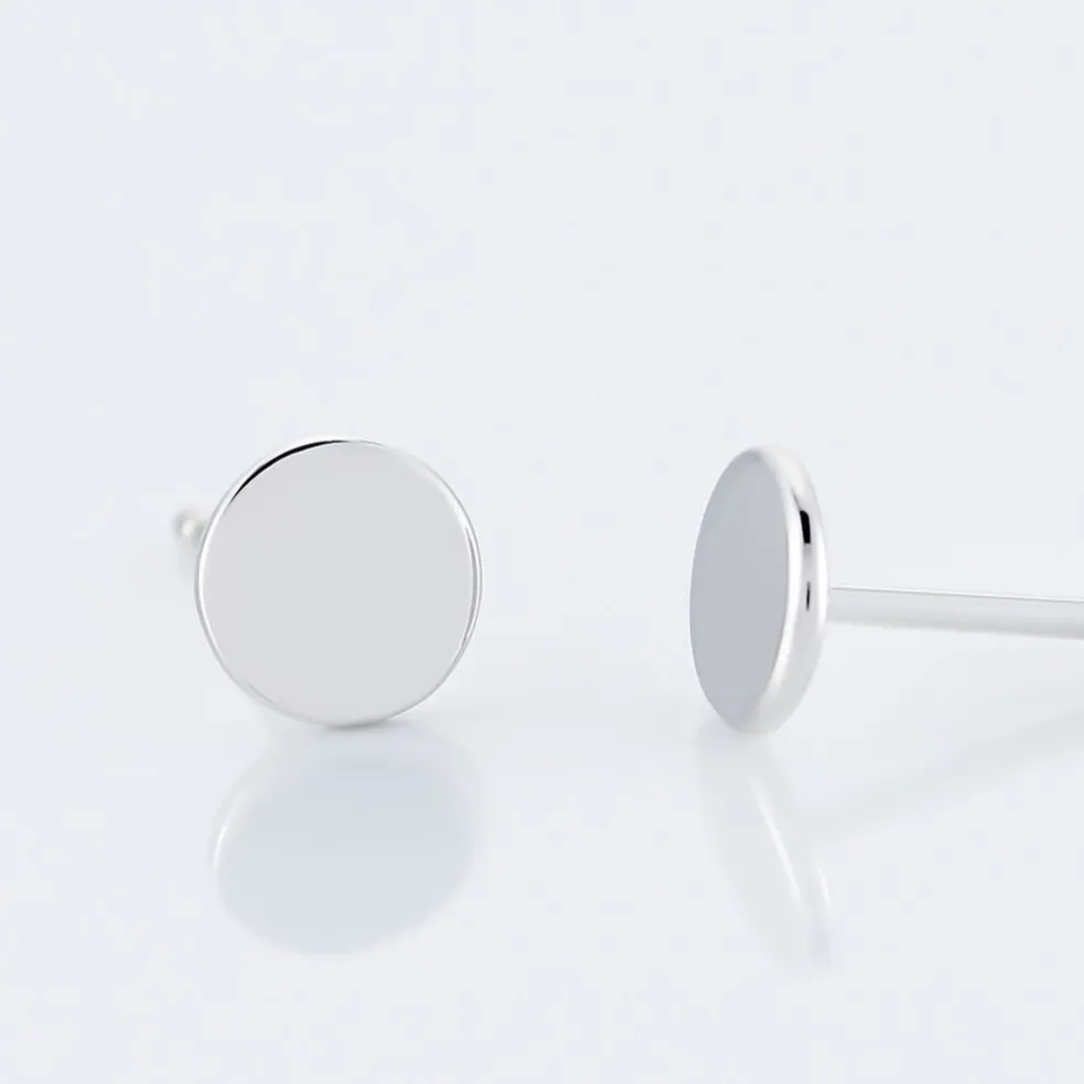 Boucles D'oreilles Puces Apoline Argent Blanc