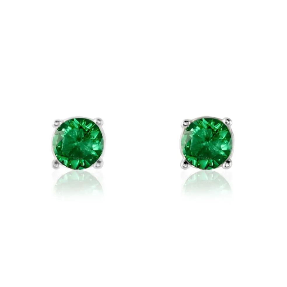 Boucles D'oreilles Puces Argent Blanc Dwight Oxydes De Zirconium
