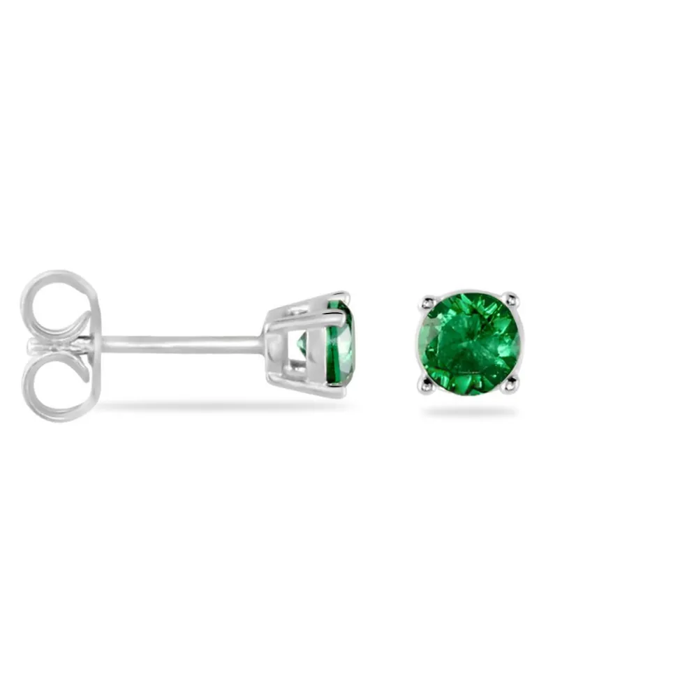Boucles D'oreilles Puces Argent Blanc Dwight Oxydes De Zirconium